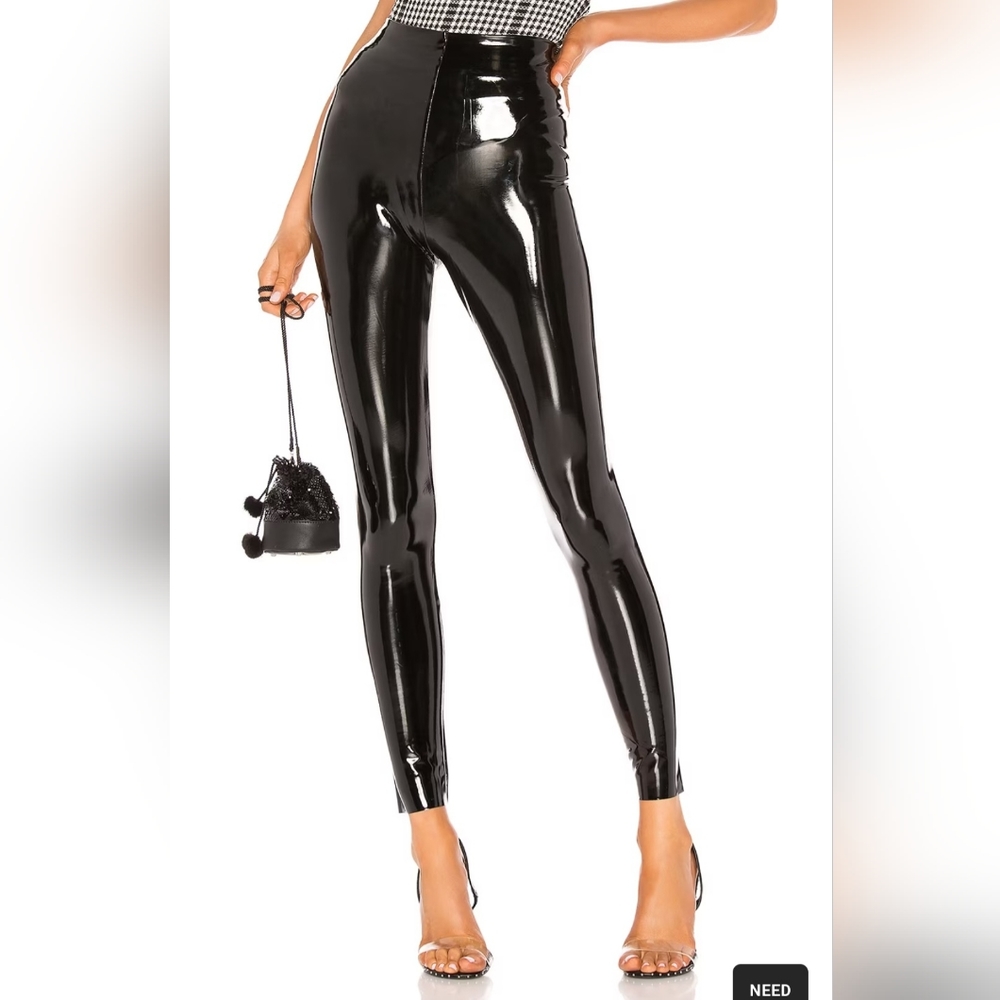 Commando black patent leather liquid leggings medium spanx pants from Revolve